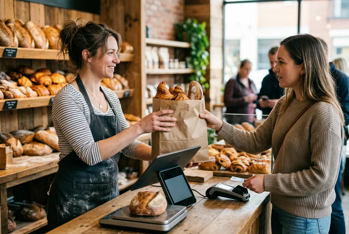 Logiciel de caisse tactile (POS) dans une boulangerie