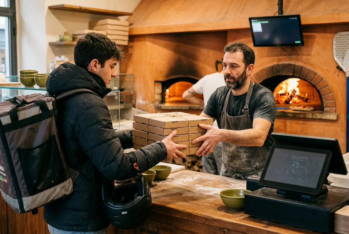 Logiciel de caisse tactile (POS) dans une pizzeria