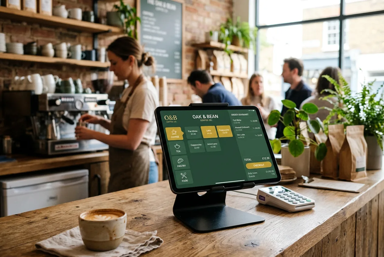 Application de caisse restaurant sur tablette dans un coffee shop